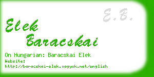 elek baracskai business card